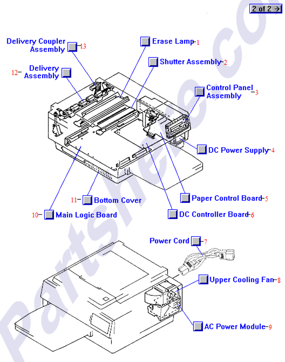 HP parts picture diagram for RG1-1974-000CN, RF1-2577-000CN, RG1-0718-000CN, 8120-1378, RG1-0967-000CN, RG1-1395-020CN, RG1-0945-000CN, 33449-69004, 33497-69001, RA1-8273-000CN, 33449-69005, 33459-69001, RG1-0929-000CN, RH7-1122-000CN, RG9-0750-000CN